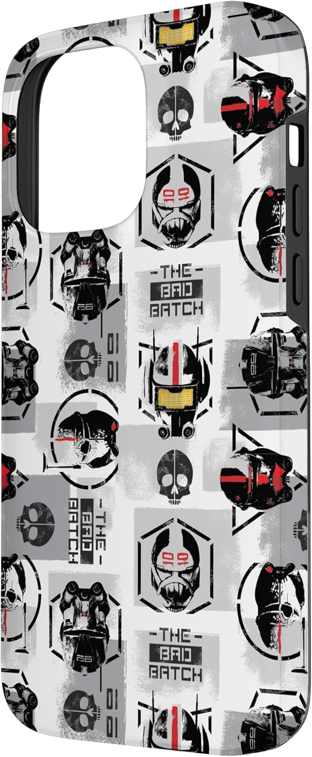 iPhone 14 Pro Max Star Wars The Bad Batch Helmets Print White Case