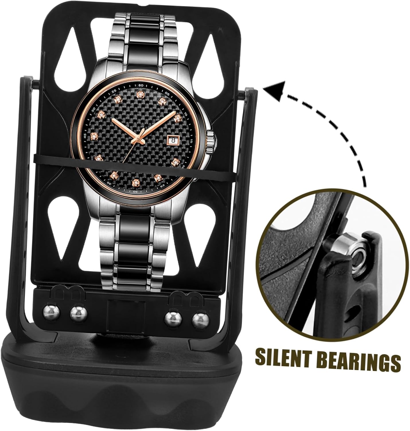 VALICLUD Mechanical Watch Winder with Automatic Swing Design Quiet USB Rechargeable Self Winding Device for Household Use Plastic Frame Watch Winder Collectors