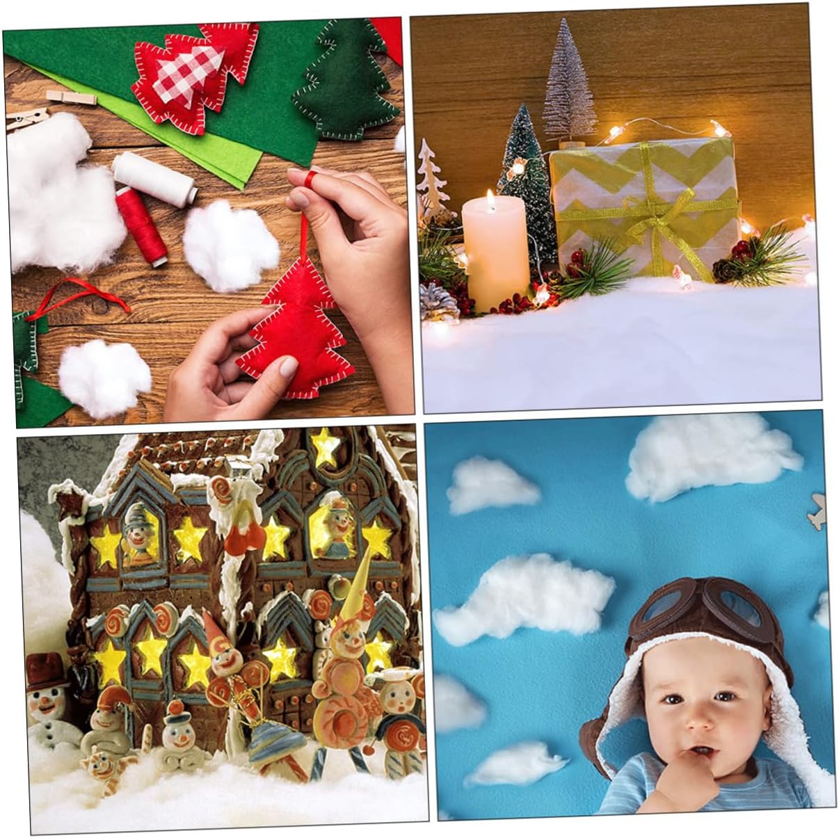 2pcs Artificial Snow Blanket Thick Fluffy White Xmas Floor Decor Fake Snow Carpet for Christmas Tree Skirt Table Display Winter Holiday Decorations