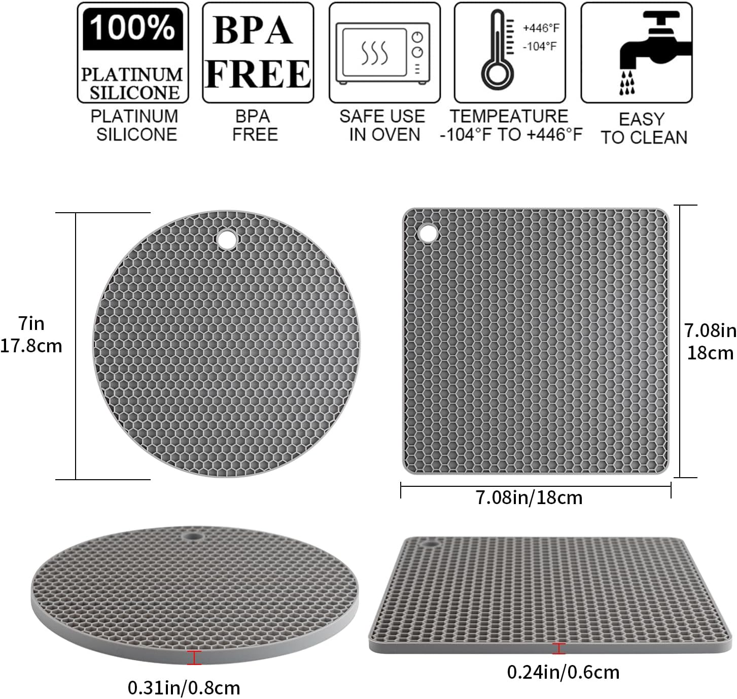 "Silicone Trivet Mats 4 Pack" - Image 8
