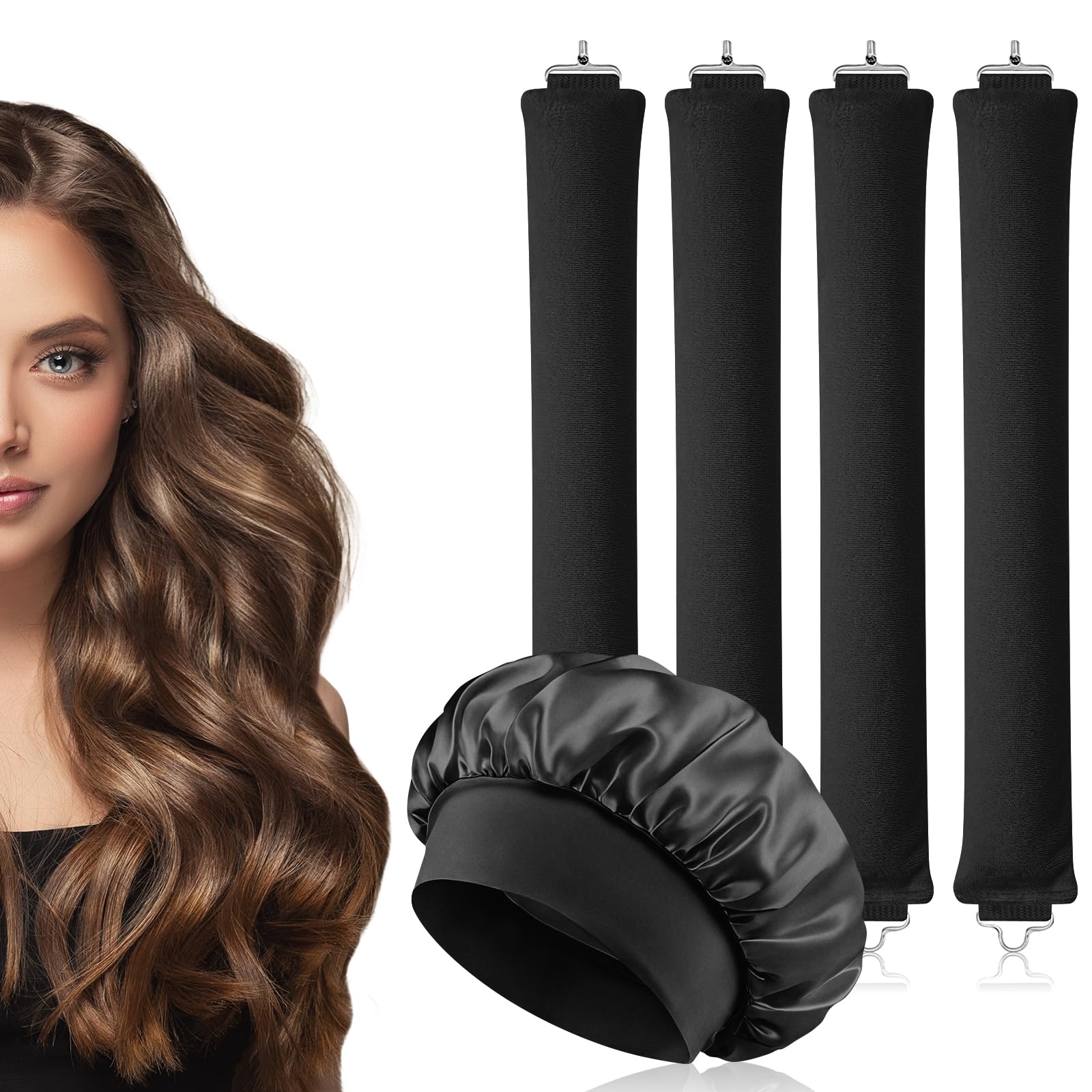 AOOWU Heatless Curls Band, üBer Nacht Overnight Blowout Locken Ohne, Neu Lockenwickler Locken Ohne Hitze, Diy Overnight Curls Gummi Hitzefreier Lockenwickler Locken für Mittleres Langes Haar