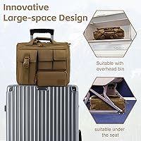 Vista 7 de GES Maletín táctico, 15.6 pulgadas para hombre, maletín militar para hombres, caqui