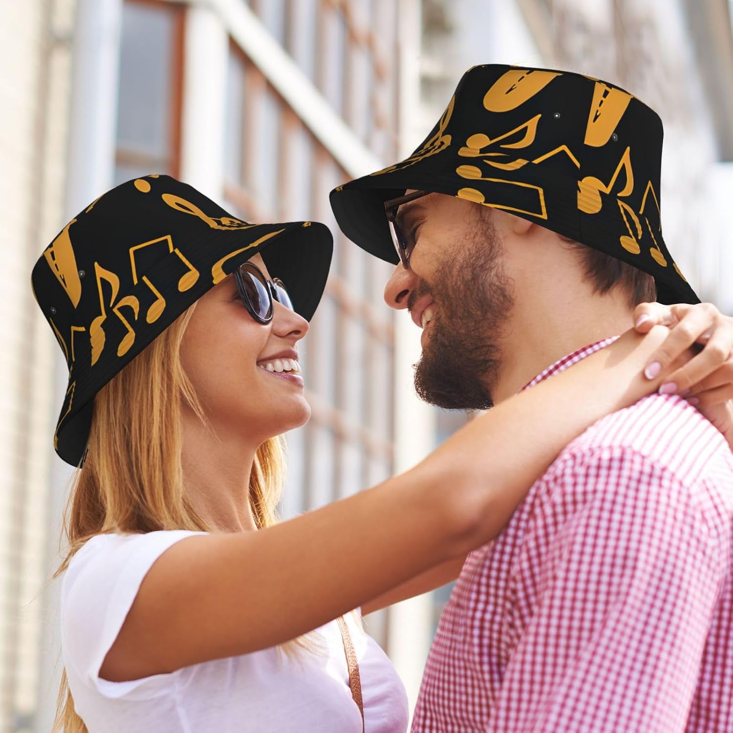 Bucket Hat Musical Notes Treble Print Summer Sun Hat Trendy Beach Funny Fisherman Hat for Men Women Unisex