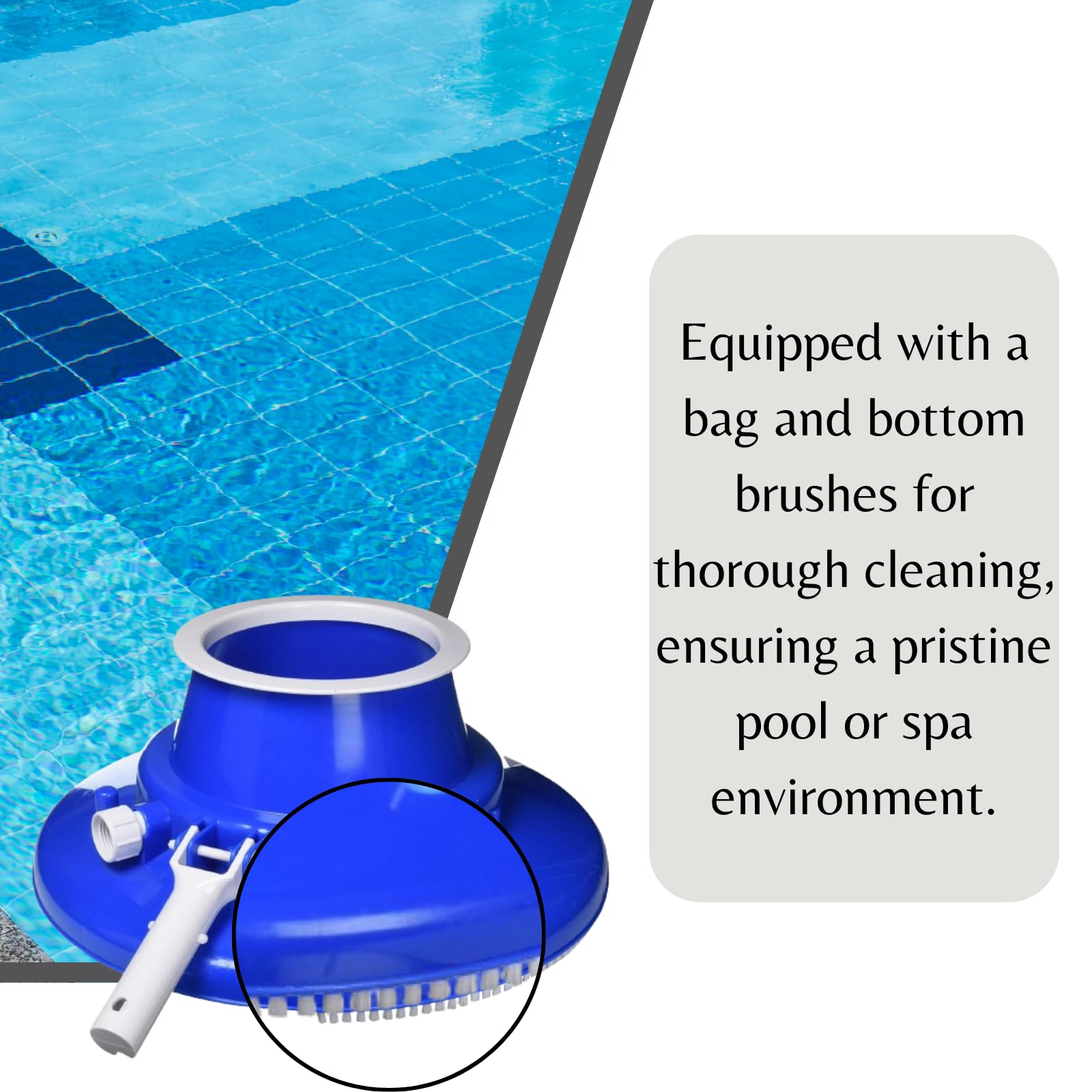 Aspirapolvere resistente con spazzola, sacchetto, ruote, spazzola e ruote resistenti, aspiratore per foglie per piscina fuori terra o interrata