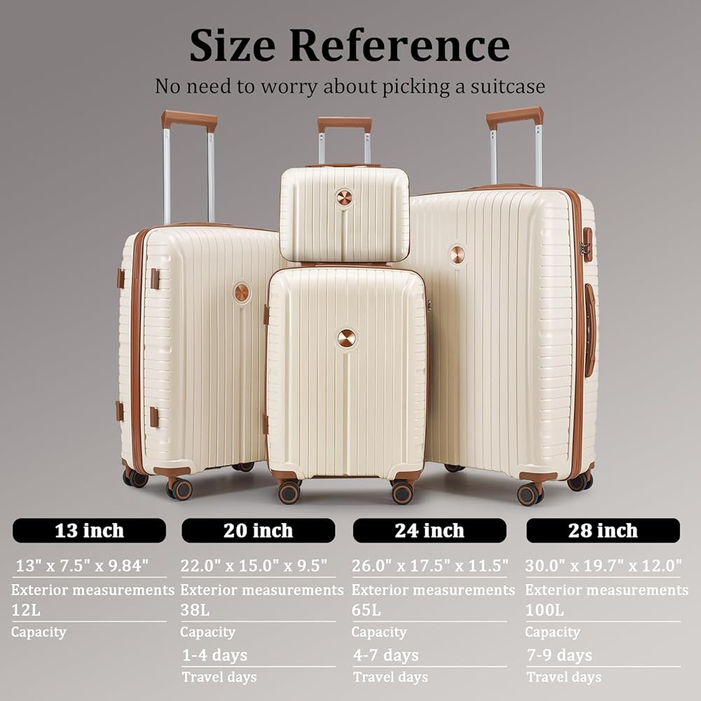 Amazon.com | Joyway Luggage Sets 6 Piece PP Hardside Carry on