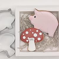 Vista 1 de Cortador de galletas de cerdo, cortador de galletas de granja, cortador de acero inoxidable para fiestas temáticas, baby shower, boda, fiesta