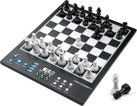 LC2B Advanced Electronic Chess Set with ELO 2200+ Engine & Talking AI Tutor, Comfortable Size Electronic Chess Board Perfect for Chess Lovers, Smart Computer Chess Game Set with Strong MagnetBlack
