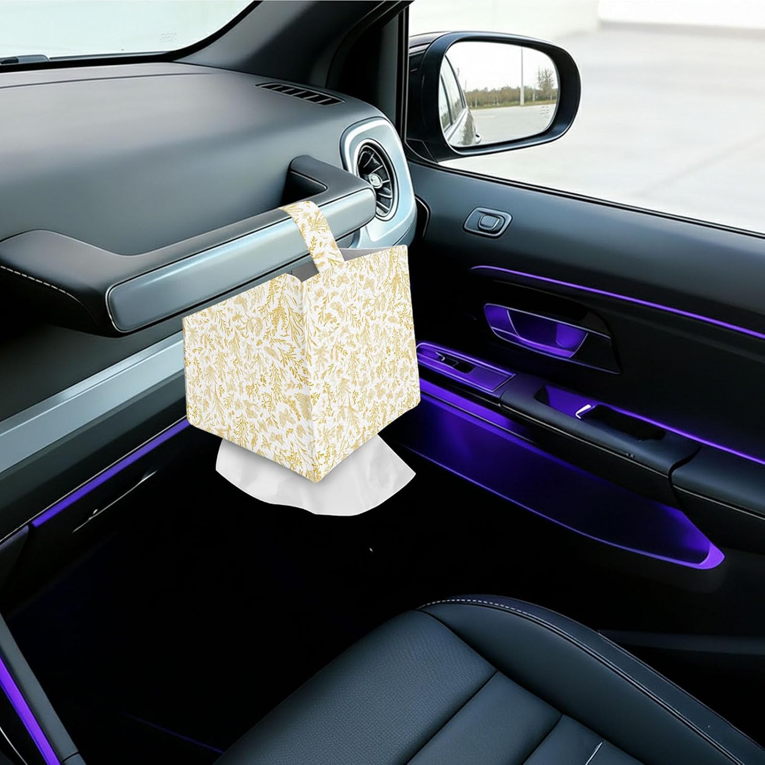 Tissue Box Cover Square, PU Leather Tissue Box Holder image 5