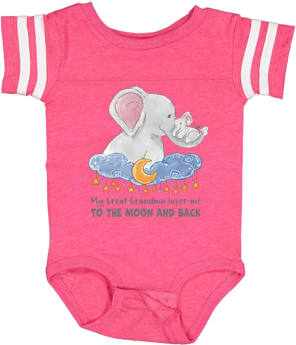 inktastic My Great Grandma Loves Me To the Moon and Back Elephant Baby Bodysuit