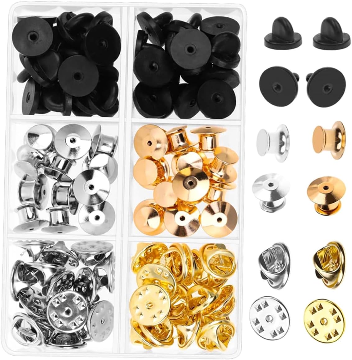 Homoyoyo Pin Clutch Backs Replacement for Lapel Tie Tacks Badges and Jewelry Making for Crafts and Projects