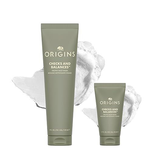 Origins 2-Piece Checks and Balances Frothy Face Wash Bundle Set for Home & Away | Gently Cleanses All Skin Types | With Mint