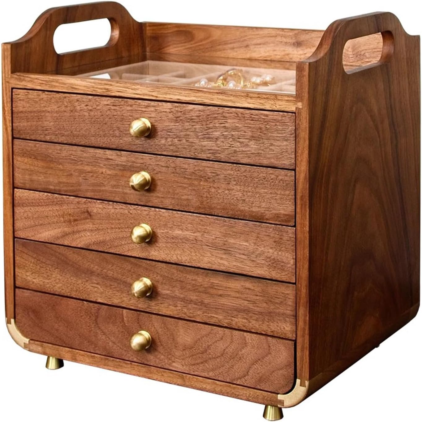 Multi-Layer Jewelry Organizer Cabinet - Elegant Jewelry Box for Necklaces, Earrings, and Rings - Stylish Jewelry Chest for Home Storage and Display