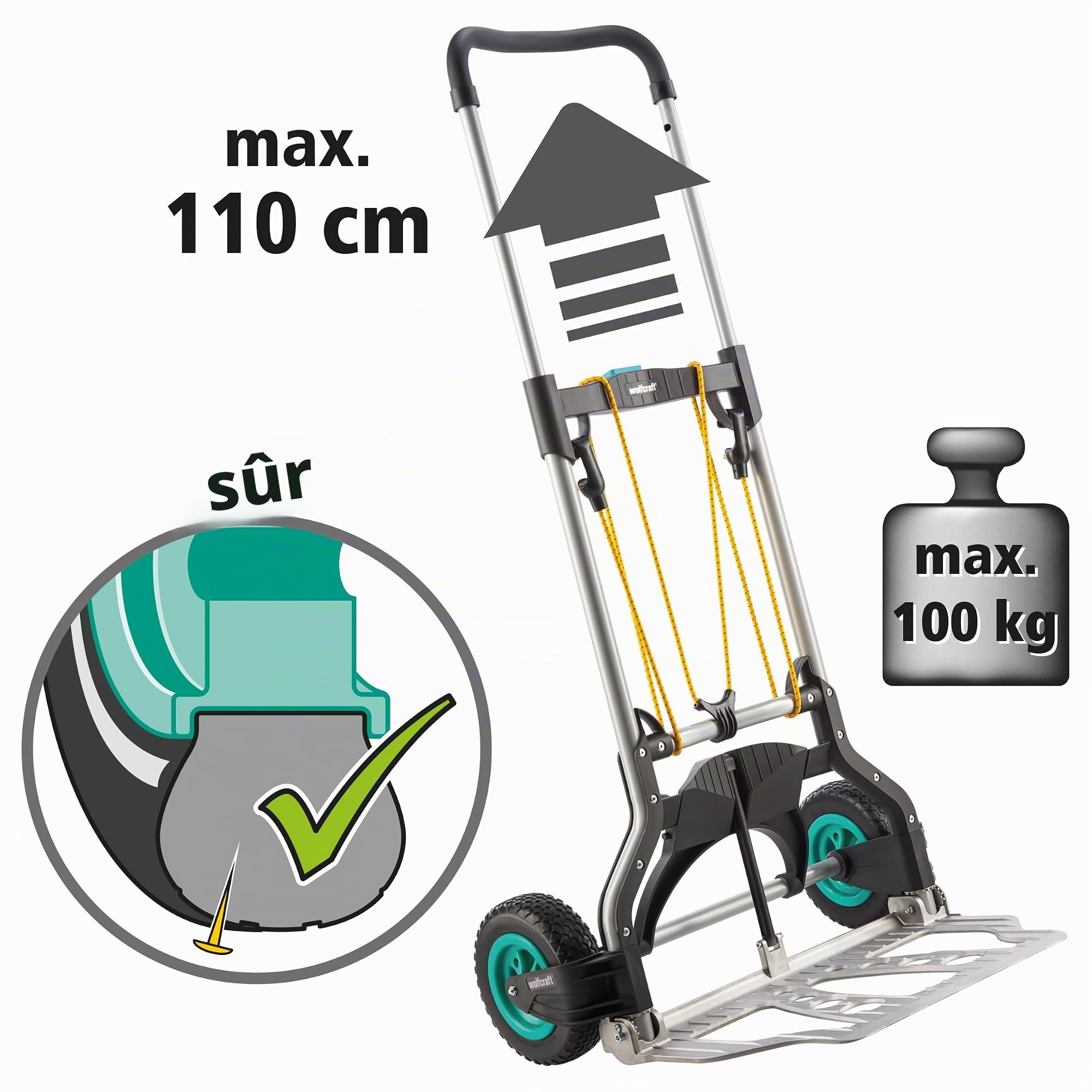 Wolfcraft TS 850 Offroad - Diable Pliable, Charge Max. 100 kg