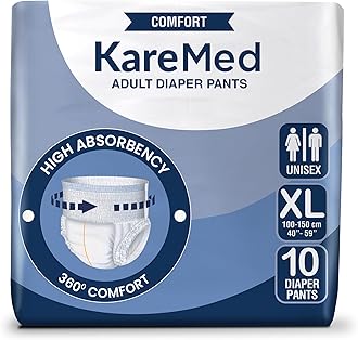 Comfort Adult Diaper Pants, Extra Large 100-150 Cm (40"- 59"), 10 Count, Unisex, Leakproof, Elastic Waist, Wetness Indicator