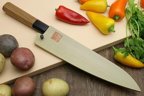 Vista 7 de Yoshihiro VG-10 Cuchillo de chef japonés Gyuto de Damasco martillado de 46 capas (mango de ambrosía octogonal) (7 pulgadas (7.087 in)