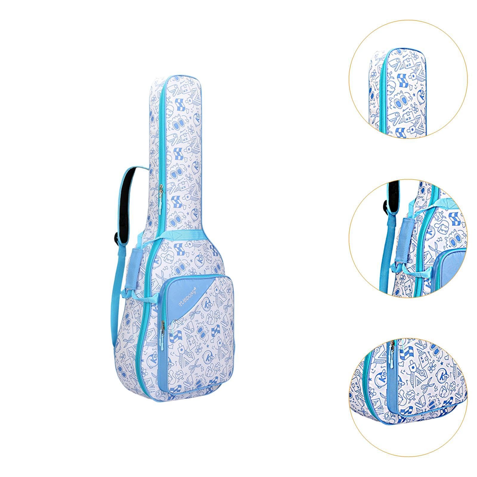 Funda para Guitarra, Funda para Bajo Eléctrico, Funda Portátil Gruesa de Oxford con Asa Lateral, Caja de Almacenamiento para Guitarra Acolchada Gruesa, Azul