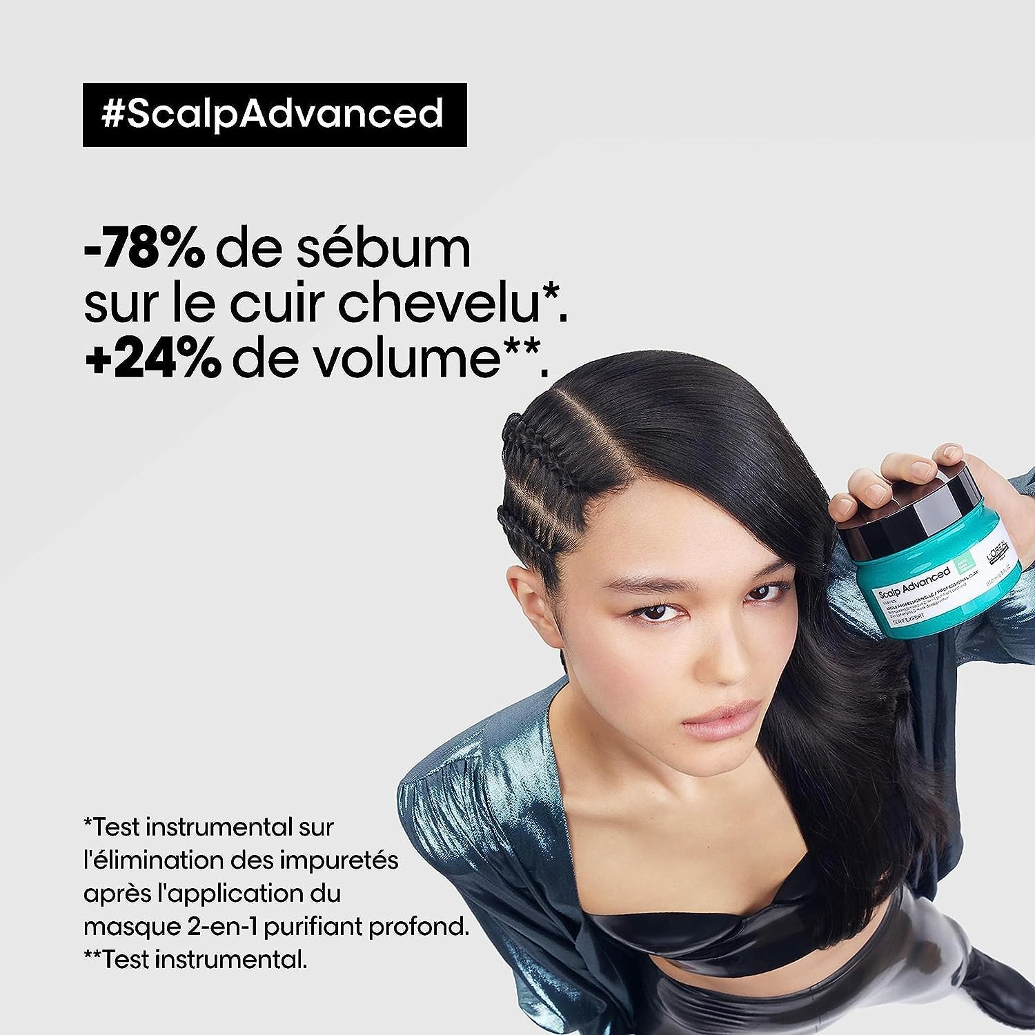 L'Oréal Professionnel, Routine Purifiante & Détoxifiante Anti-Gras, Cuirs Chevelus & Cheveux Gras, Shampoing Dermo-Purifiant, Argile Détoxifiant Multi-Usages Shampoing & Masque 2-en-1, Scalp Advanced
