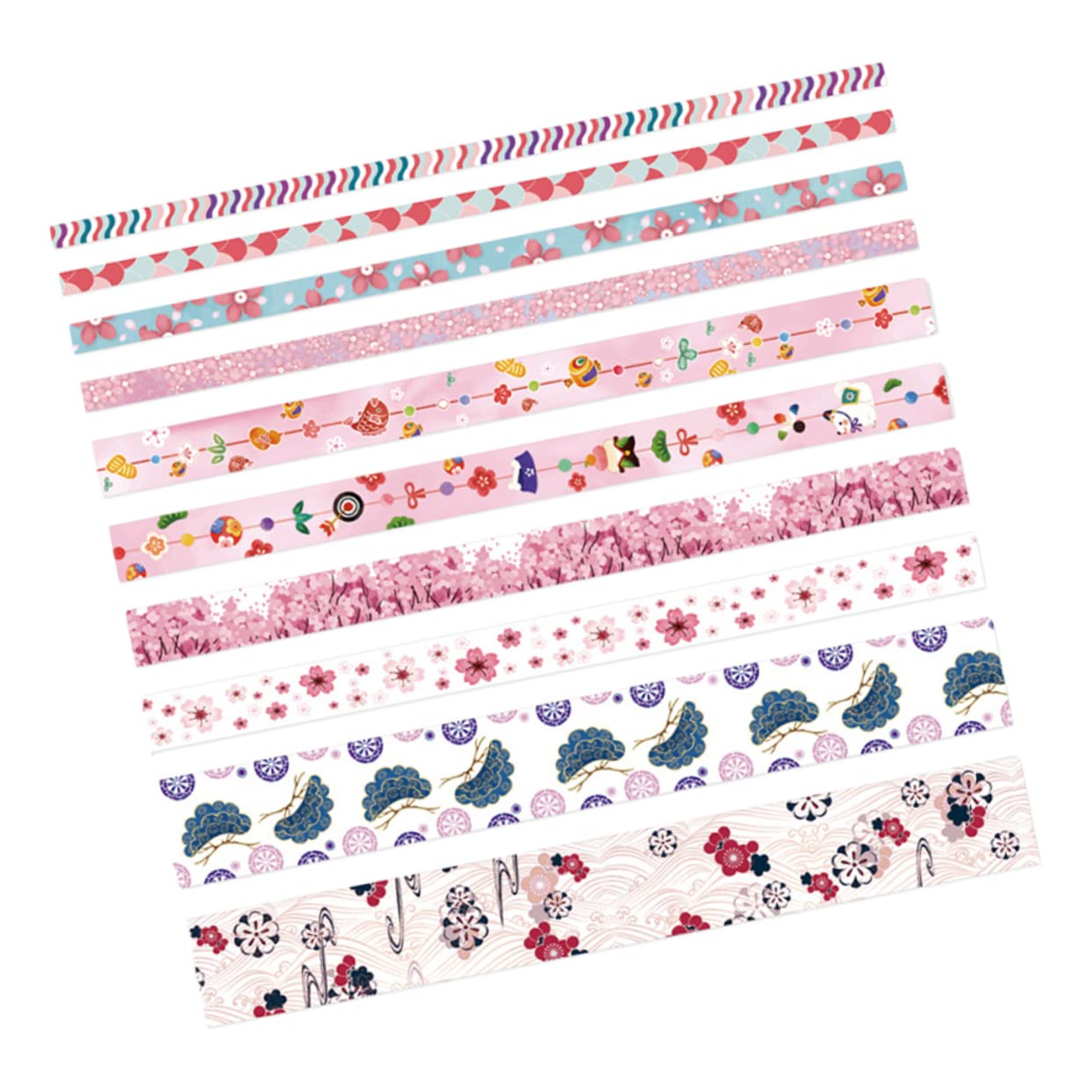 NUOBESTY 10rotoli Scatola Washi Tape Adesivo Per Decorazioni Fai Te Carta Per Scrapbook e Diario Motivo Albero Di Ciliegio