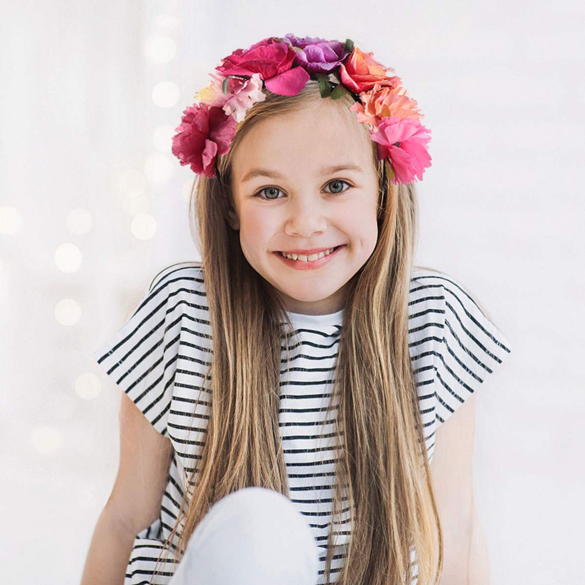 Toyvian Rose Floral Crown Headband: Women Flower Garland Hair Wreath Headdress - Gothic Bride Headband for Halloween Parties