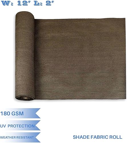 Miniatura 4 de E&K Sunrise - Rollo de tela para sombra solar de 12 x 2 pies, para pérgola, patio, jardín, terraza, invernadero (marrón)