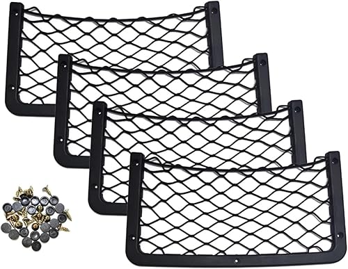 Miniatura 4 de Bolsa de red para automóvil de varios tamaños, organizador de bolsillo de almacenamiento, soporte de red para maletero de malla, compatible con Opel