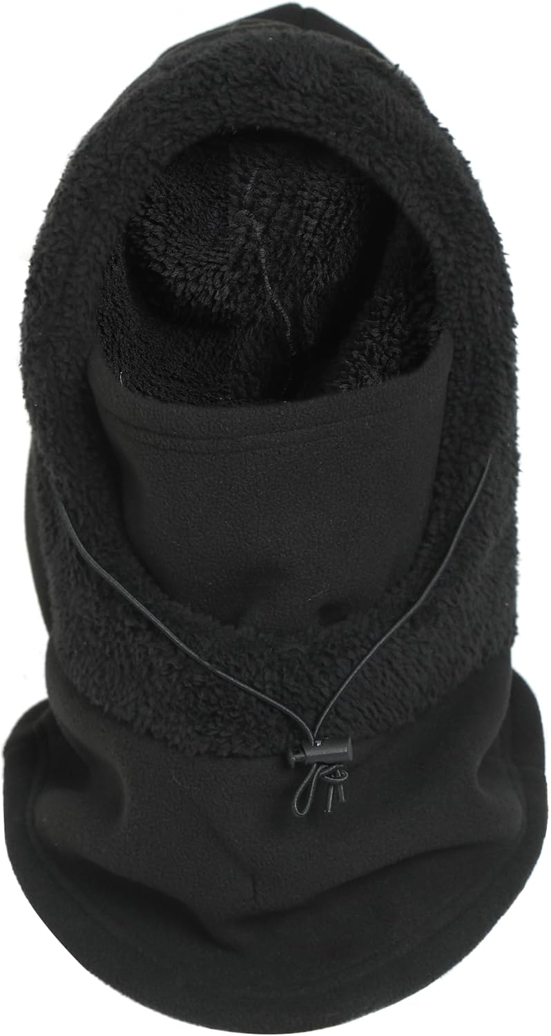 Heat Logic Sherpa Fleece Balaclava and Trapper Hat for Men, Warm Winter Face Mask for Adult, Face Cover Winter Hat
