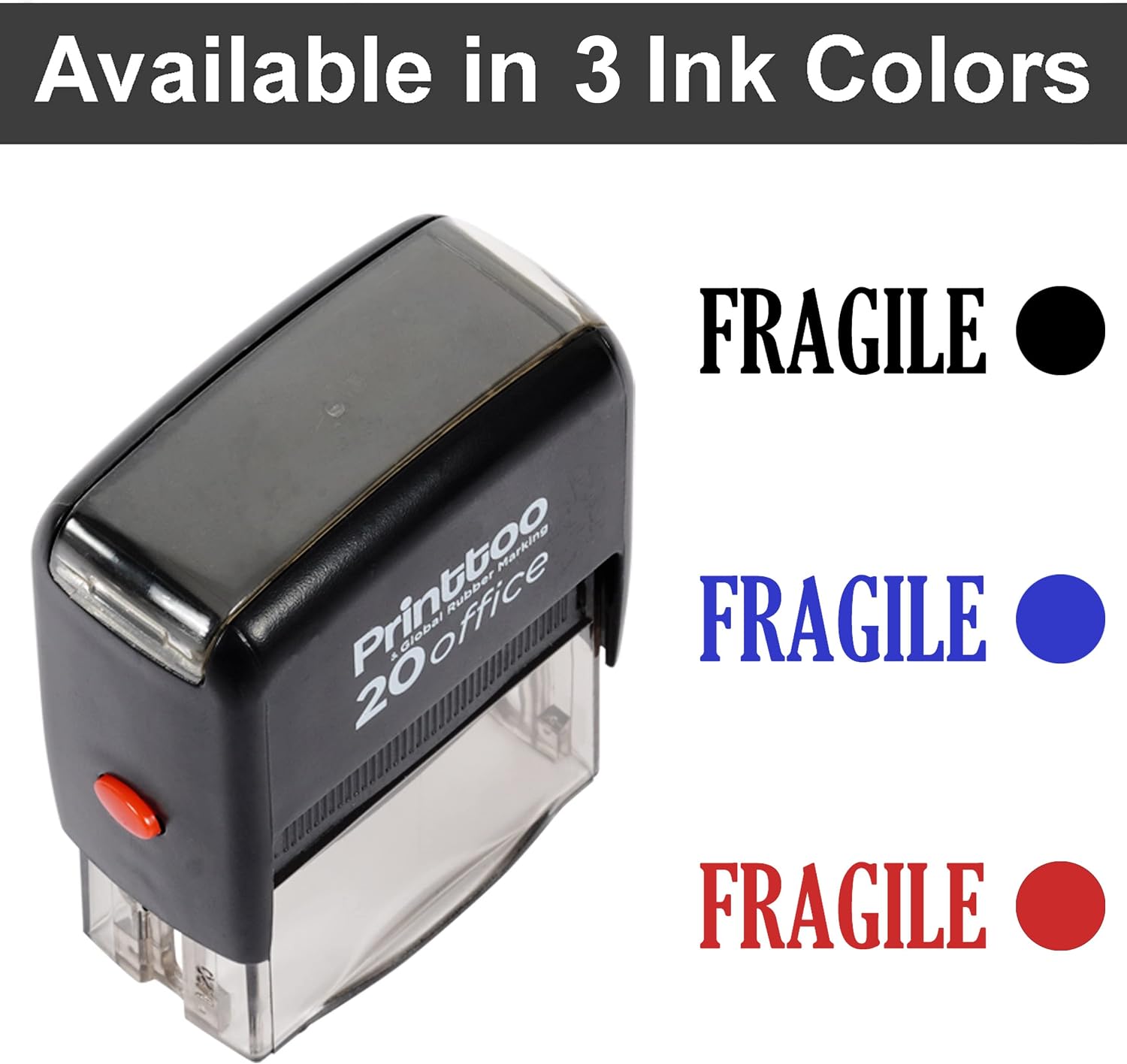 Printtoo Office Stationary Custom Stamp Fragile Self Inking Rubber Stamp-Black, 14 mm x 38 mm (Approx) - Image 4