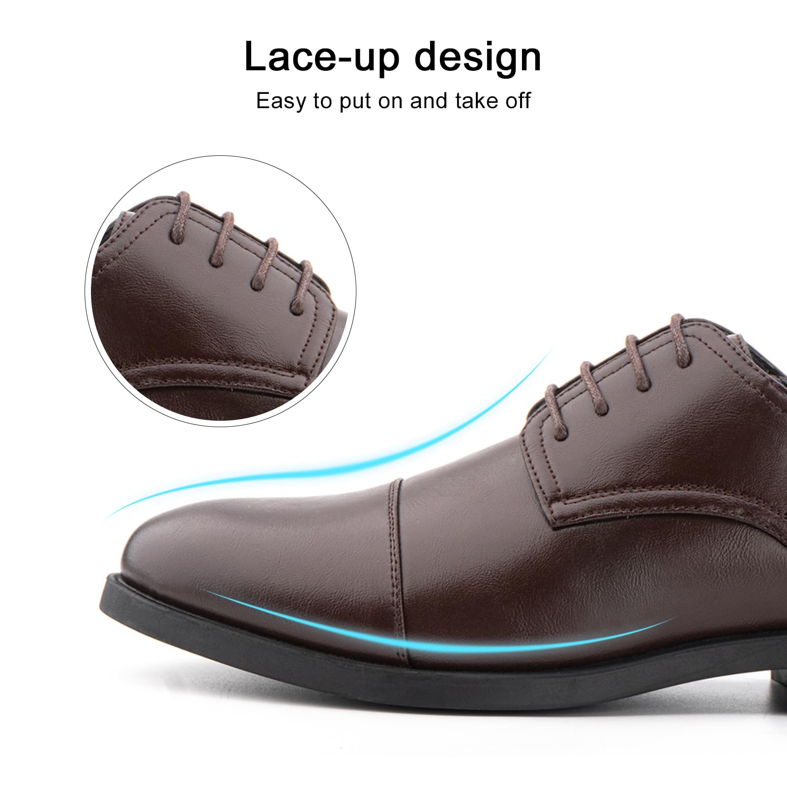 Hitmars Zapatos Oxford Hombre Derby Zapatos Boda Zapatillas Vestir Formales Brogues Cordones Zapatos de Vestir Clásico Zapatos Traje Negro Marrón EU 39-47