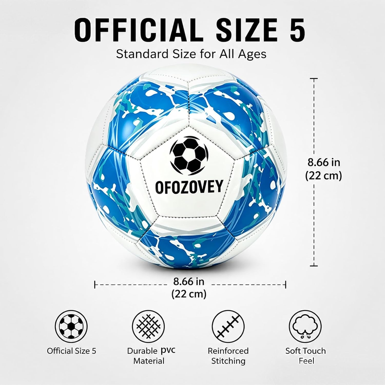 3-Pack Soccer Ball Size 5, Official Match Soccer Balls, with 3 Bags, 1 Pump and 2 Needles. Size 5 Soccer Ball for Indoor and Outdoor Training and competitions for Children and Teenagers