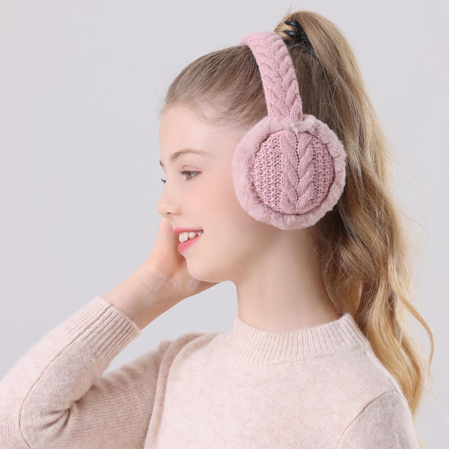 POXIMI Baby Warm Earmuffs Kid Magic Gloves Girl Soft Plush Ear Muffs Toddler Knit Mittens for Boy Winter Ear Warmer Set - Image 5