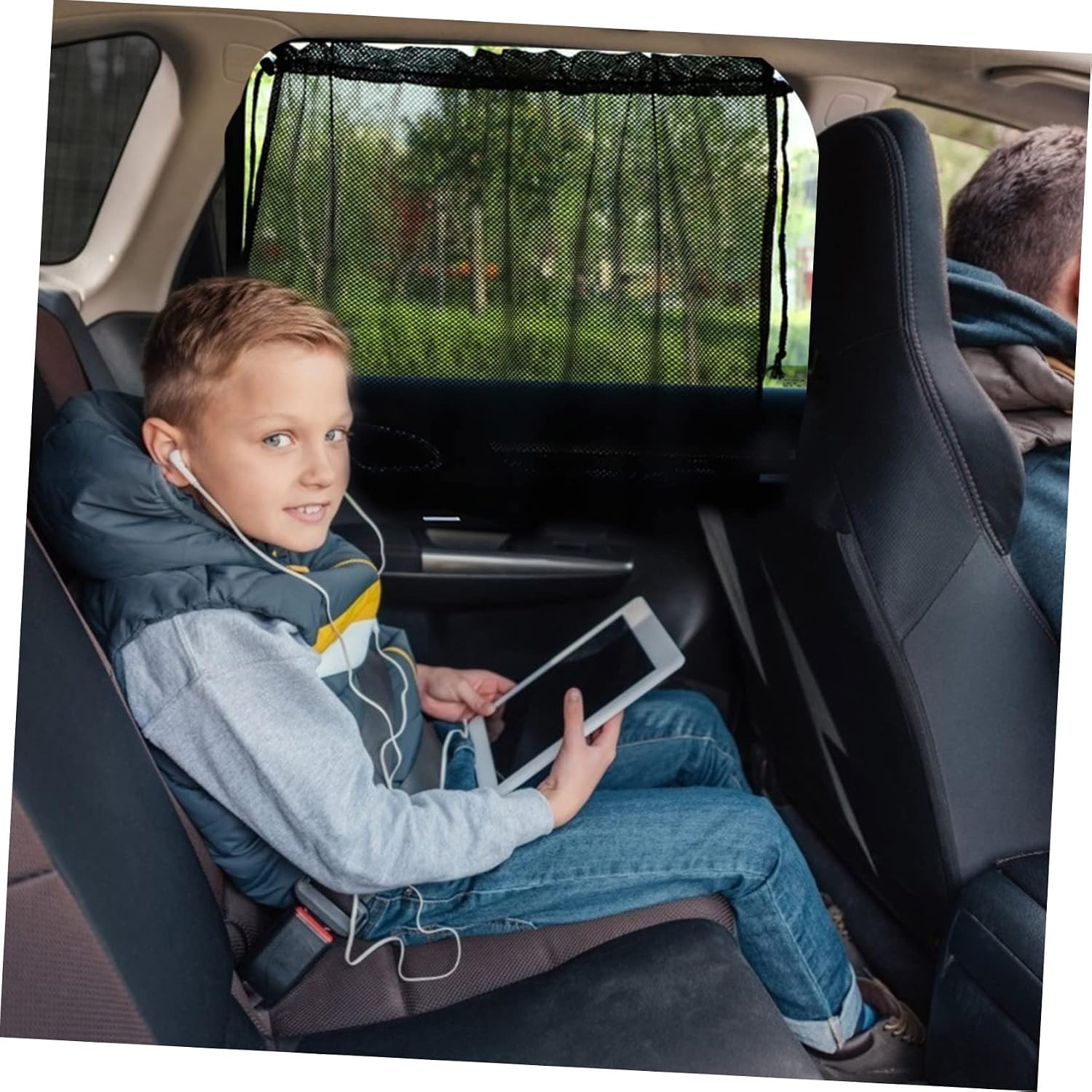 2Pcs Car Window Sun Shade Curtain Suction Cup Sun Protection Mesh for Easy Installation for Auto Sun Protection Simple and Practical Design for Vehicle Use