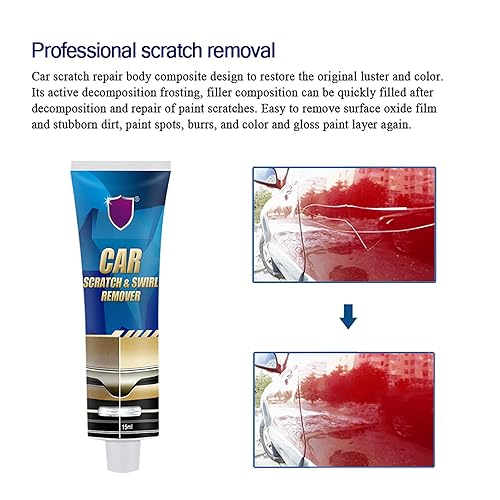 Miniatura 7 de Reparación de arañazos de automóvil, 0.5 fl oz (0.5 fl oz), removedor de remolinos de reparación de arañazos en crema, removedor de arañazos de