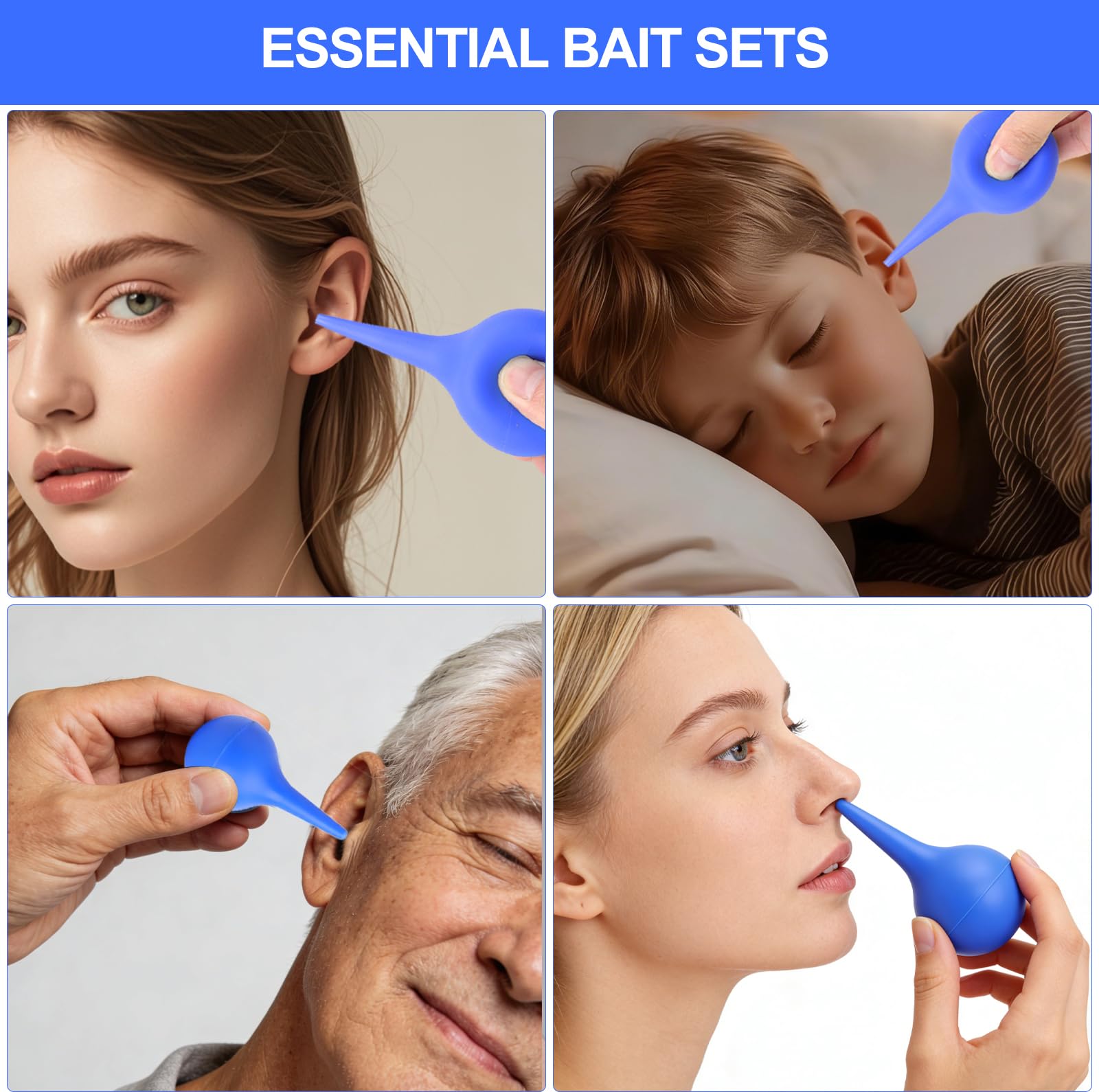 3PCS Pulisci Orecchie, Kit Pulisci Orecchie da 90ml 60ml 30ml, Siringhe Auricolari Pulizia Orecchie Pulizia Delicata e Professionale Tramite Siringa Auricolare Sicura ed Efficace per Adulti Neonati