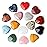 15PCS Natural Heart Healing Crystals Love Stones Rose Quartz Clear Quartz Tiger Eye Heart Set Bulk Polished Pocket Palm Thumb Gemstones Meditation Chakra Reiki Energy Balancing 0.8 inch