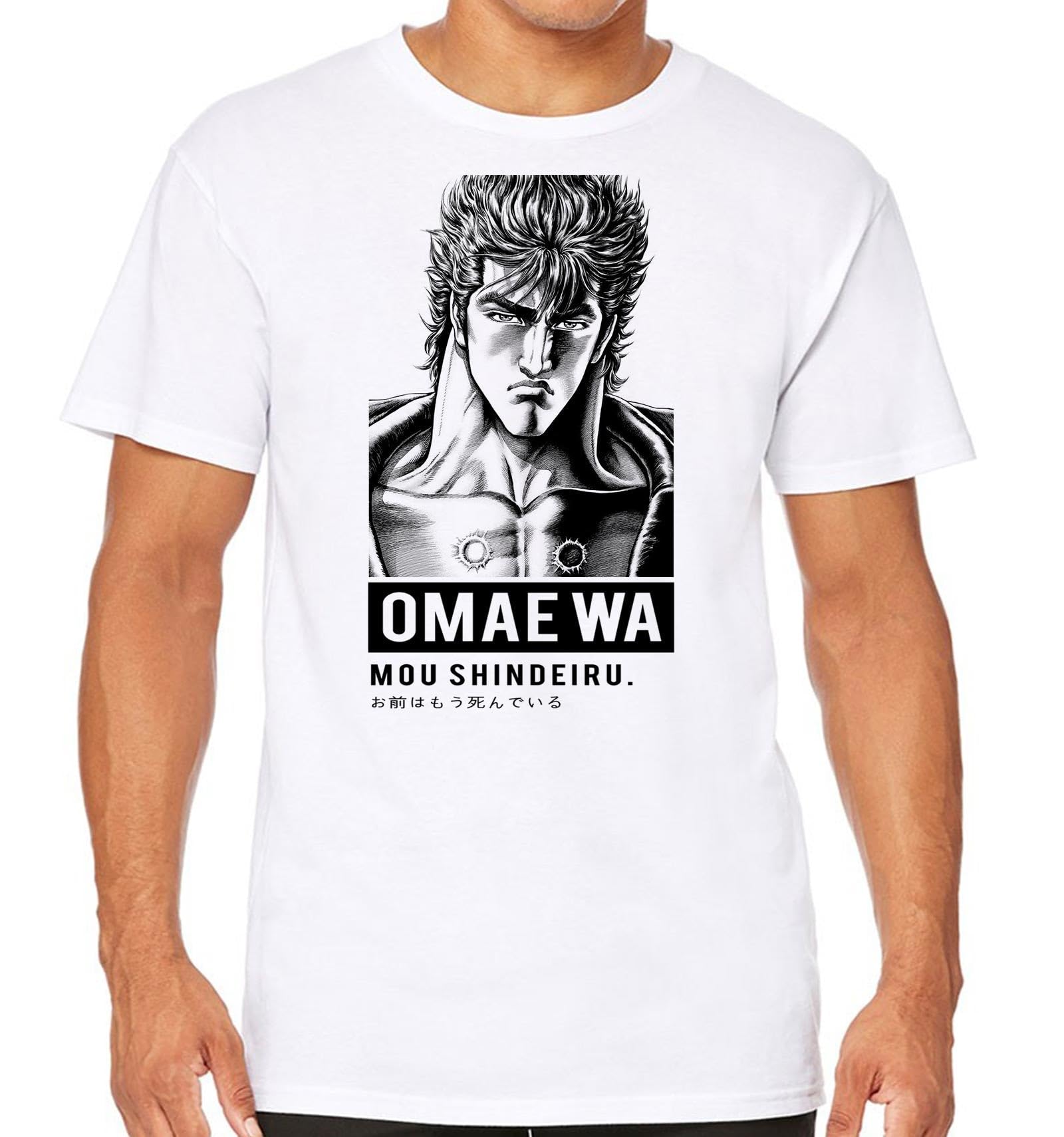 T-Shirt Blanc Hokuto no Ken - Omae Wa Mou Shindeiru