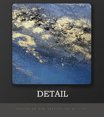 Framed Canvas Wall Art For Living Room-Blue Mountain Oil Painting For Bedroom- 3 Pieces Modern Abstract Wall Decor For Office Ready To Hang Home Decor 24X48Inches #TOP1