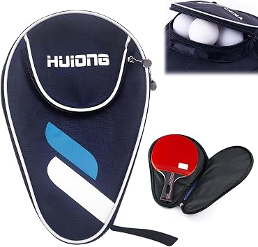 Table Tennis Bat Case for 1 Racket and 3 Balls, Padel Racket Bag, Accessories, Bag Cover, Pocket for Table Tennis