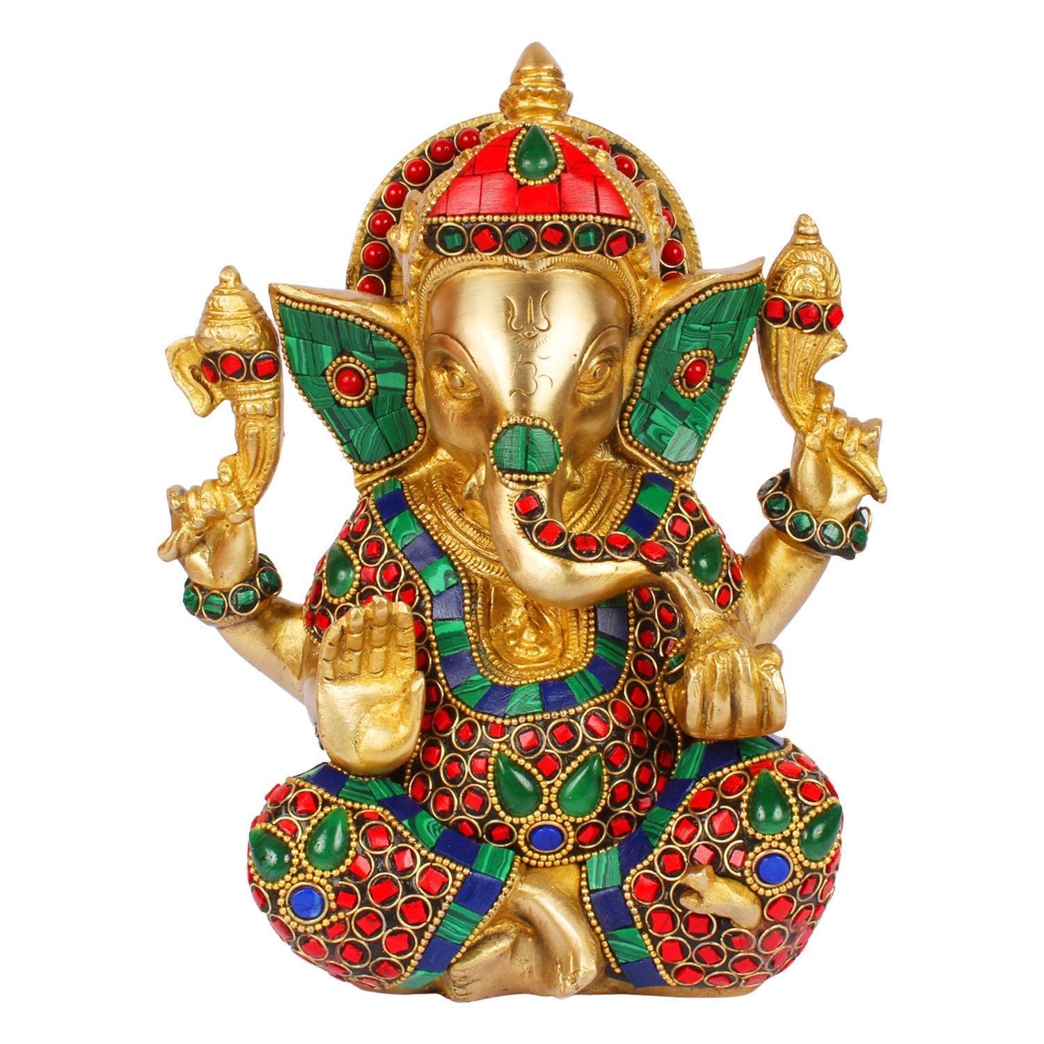 Buy Brass Taj Ganesha Bhagwan with Modak Mangalkari Ganesh Idol Ganpati