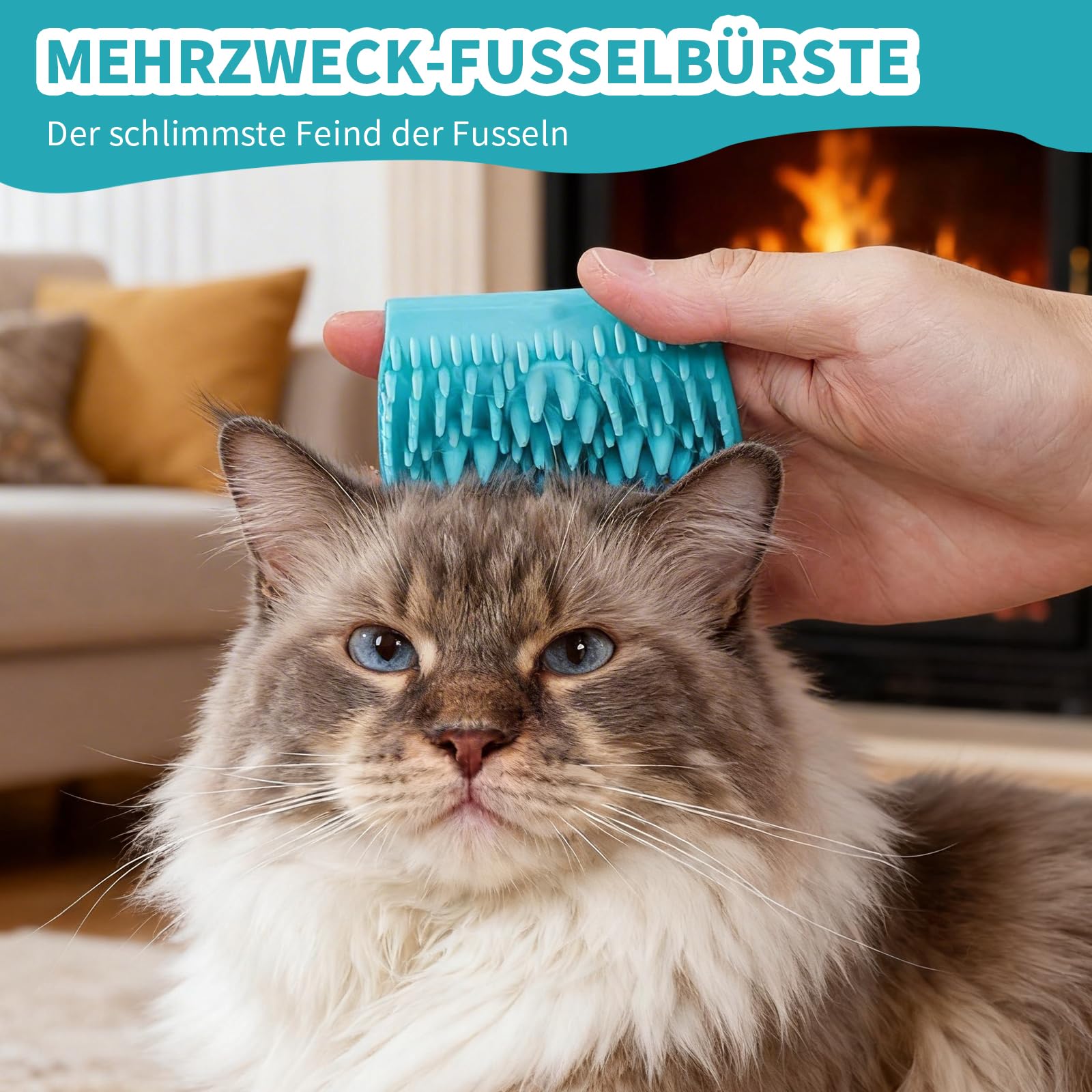 Set di 2 spazzole per cani e gatti, spazzola morbida in silicone per districare il pelo e spazzola massaggiante con impugnatura ergonomica, per cani e gatti a pelo lungo e corto