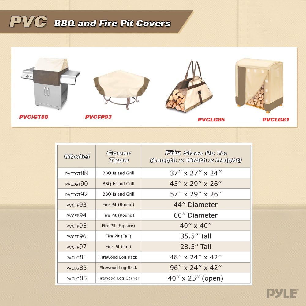 Pyle Outdoor Patio Island Grill Cover-Rain Water /Sun Light Armor Shield Waterproof Lawn Veranda Porch Deck Grill Protector with Air Vent-Fits 57 " L x 29 " W x 26 " H Rectangular Grill-Pyle PVCIGT92