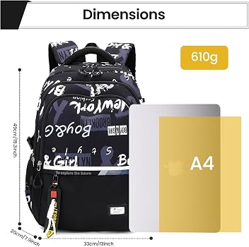 Sac à Dos Fille Élégant 9-16 Ans - Cartable Primaire Léger Grande Capacité Avec Ours - Amythe