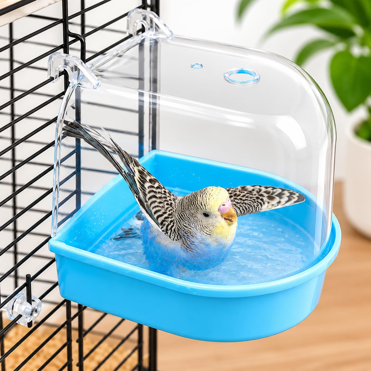 VAYINATO® Plastic Birds Bath Tub for Birds Cage Small Birds Bathing Box (Random Color) by Petzlifeworld-image-7