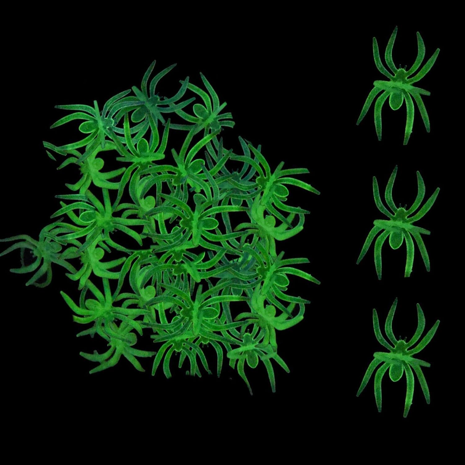MFUOE 36Pieces Halloween Luminous Spider Rings Funny Glow in The Dark Party Supplies Luminous Costumes Make up Accessories for Adults Spider Toy