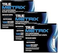 TRUE METRIX Blood Glucose Test Strips 300ct (3x100ct Packs) - 0.5µL Sample, Triple Sense Tech, USA Made