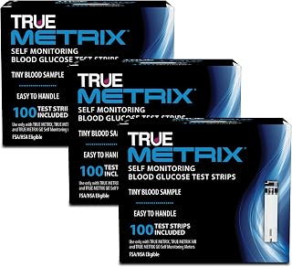 TRUE METRIX Blood Glucose Test Strips 300ct (3x100ct Packs) - 0.5µL Sample, Triple Sense Tech, USA Made