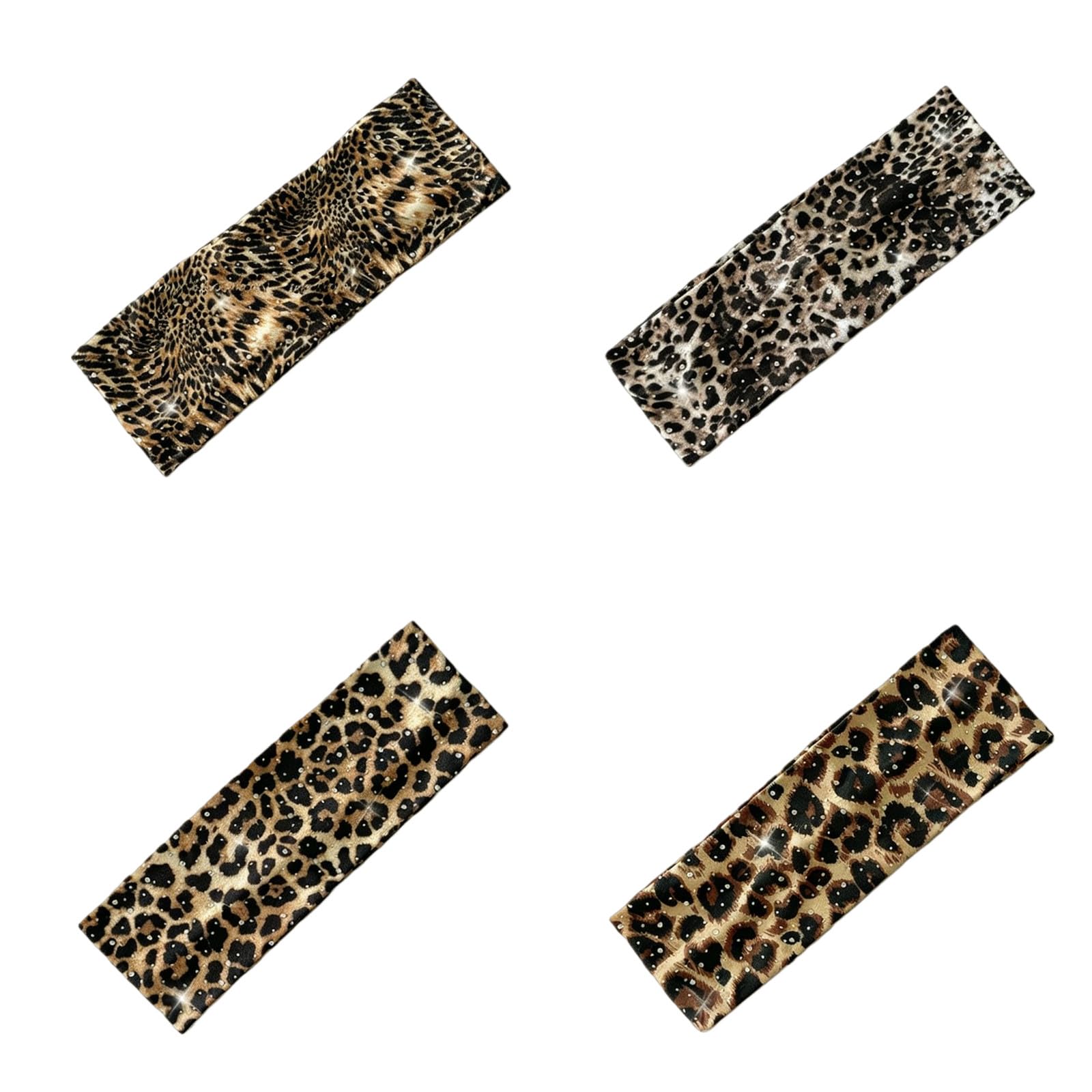 CYUCHENC wide headband 4 Pack Leopard Print Perm Hairbands Retro Fashion Hot Girl Headbands Brim Elastic Breathable Sports Headbands-2-four