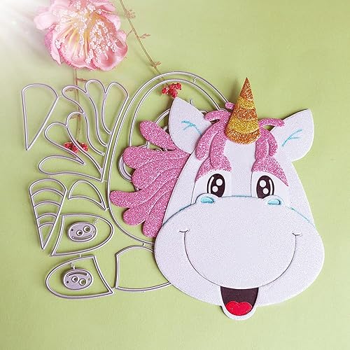 Troqueles de metal, 6.4 x 6.0 in, hermosos animales, caballos, unicornios, troqueles de corte para letras inglesas, relieves, manualidades, álbumes disponible en Yaxa Costa Rica