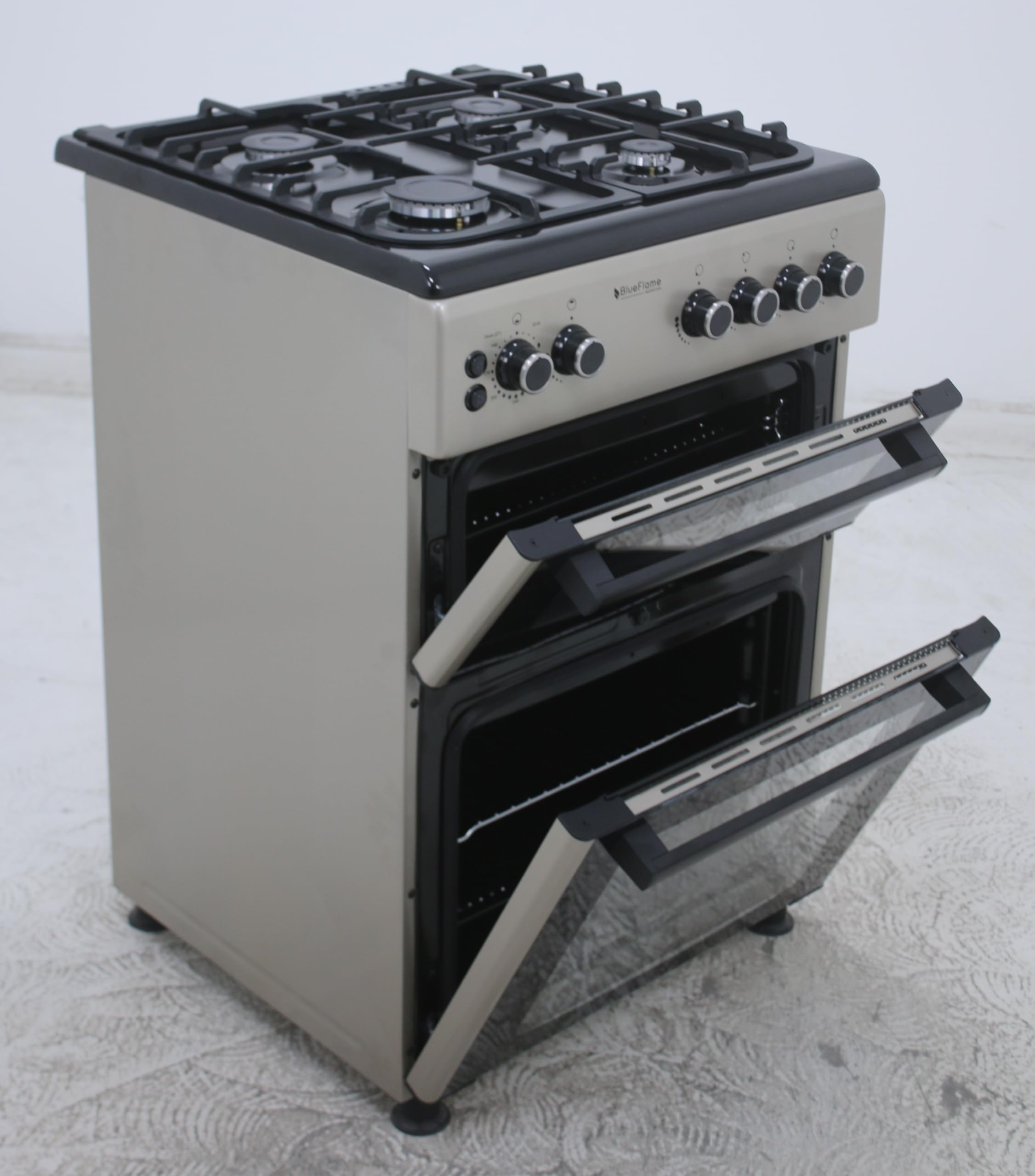 BlueFlame DG6402XPZU 60 cm Freestanding Gas Cooker With Double Cavity Oven - Silver — view 7