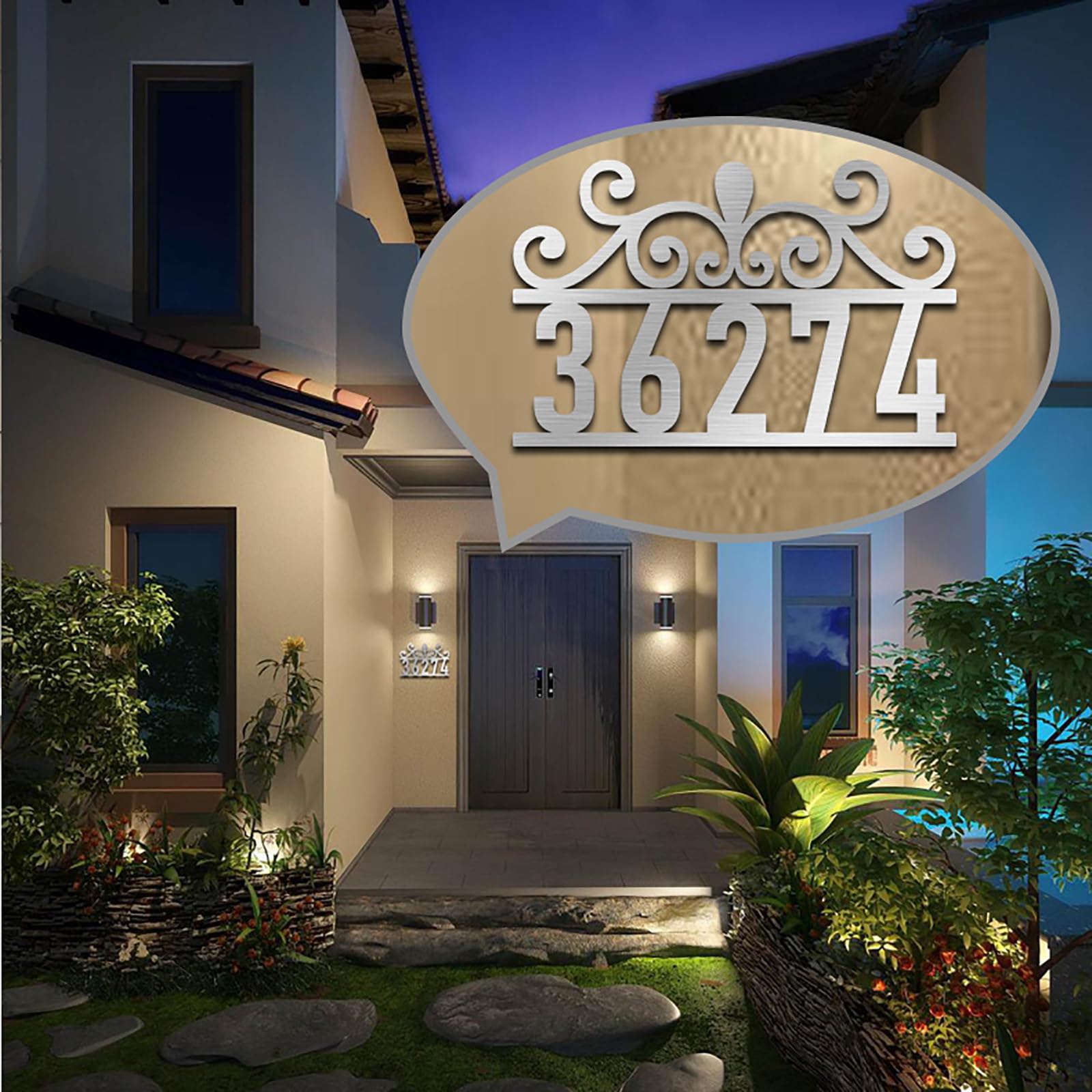 Insegna Moderna Per Casa, Targa Con Indirizzo, Insegna In Metallo Personalizzata, Targa Per Esterni, Targa Con Numero Civico, Targa Personalizzata Per Casa, Insegna Con Indirizzo In Metallo - Italia - Foto 5