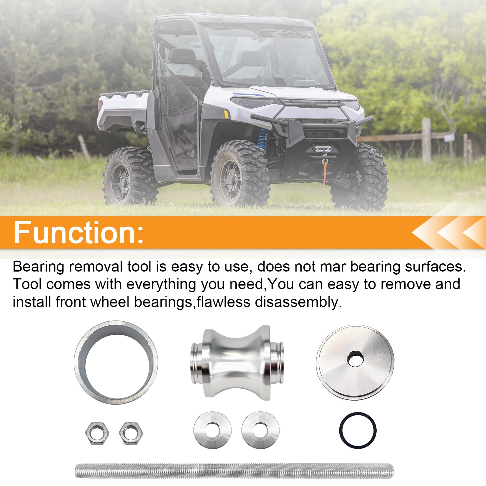 Sowyre Wheel Bearing Removal Tools Compatible with Polaris RZR/General/Ranger/Sportsman 40 or 44 mm Wheel Bearings for Flawless Removal and Installation